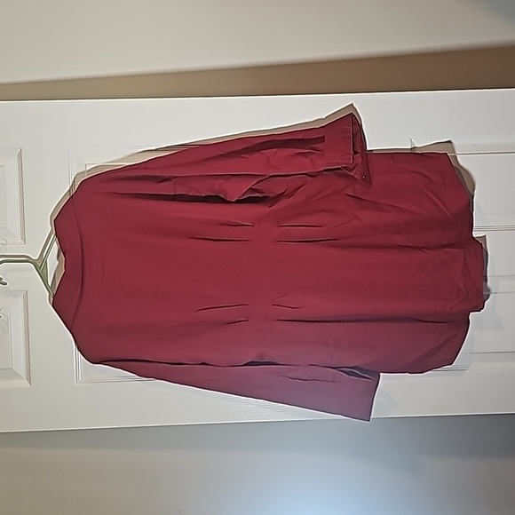 SHEIN Curve Long Sleeve Button Front Shirt Dress Maroon Size 2X - Picture 4 of 8